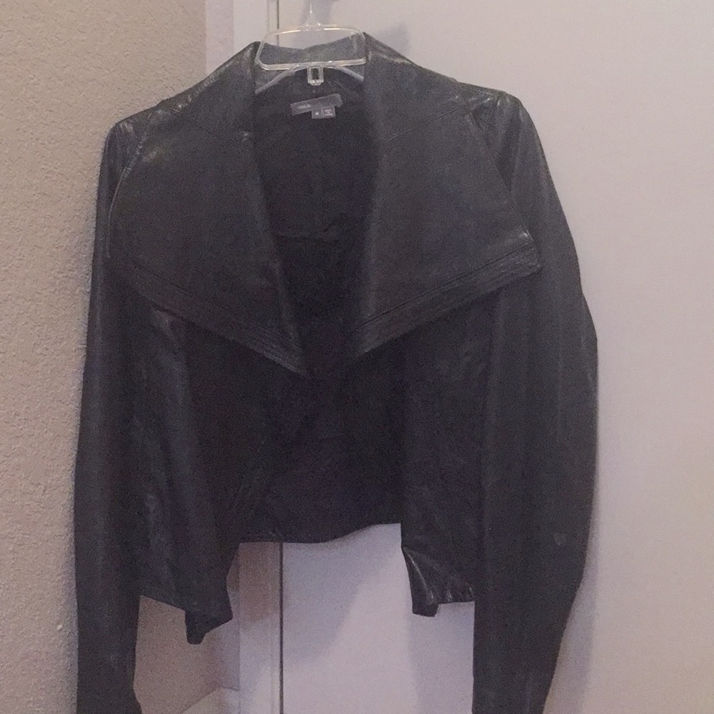 Vince asymmetrical leather jacket